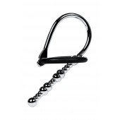 Серебристый уретральный плаг-бусины TOYFA Metal с мягким фиксириющим кольцом - ToyFa - купить с доставкой в Самаре