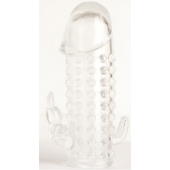 Гелевая прозрачная насадка с 2 отростками - 13 см. - Toyfa Basic - в Самаре купить с доставкой