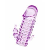 Закрытая фиолетовая насадка с 2 отростками - 13 см. - Toyfa Basic - в Самаре купить с доставкой