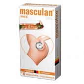 Розовые презервативы Masculan Ultra Long Pleasure с колечками, пупырышками и продлевающим эффектом - 10 шт. - Masculan - купить с доставкой в Самаре