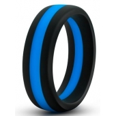 Черно-синее эрекционное кольцо Silicone Go Pro Cock Ring - Blush Novelties - в Самаре купить с доставкой