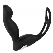 Черный вибромассажер простаты P-PLEASER W ERECTION ENHANCE - Dream Toys - в Самаре купить с доставкой