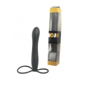 Черная насадка на пенис для двойной стимуляции Mojo BlackJack - 15 см. - Seven Creations - в Самаре купить с доставкой