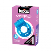 Голубое эрекционное виброкольцо Luxe VIBRO  Кошмар русалки  + презерватив - Luxe - в Самаре купить с доставкой