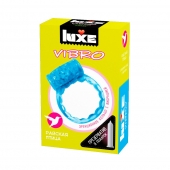 Голубое эрекционное виброкольцо Luxe VIBRO  Райская птица  + презерватив - Luxe - в Самаре купить с доставкой