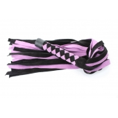 Черно-розовая плеть из замши - 58 см. - БДСМ Арсенал - купить с доставкой в Самаре