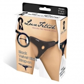 Черные плюшевые трусики для страпона - Lux Fetish - купить с доставкой в Самаре