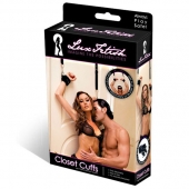 Черные фиксаторы с креплением к двери - Lux Fetish - купить с доставкой в Самаре
