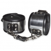 Эффектные серебристо-черные наручники с металлическим блеском - Sitabella - купить с доставкой в Самаре