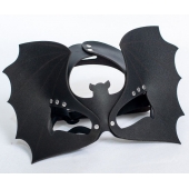 Черная кожаная маска на глаза  Летучая мышь - Sitabella - купить с доставкой в Самаре