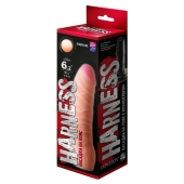 Телесная изогнутая насадка на Harness с коннектором BLACK LINE - 17 см. - LOVETOY (А-Полимер) - купить с доставкой в Самаре