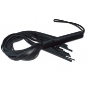 Чёрная кожаная плеть с жесткой ручкой - 63 см. - Sitabella - купить с доставкой в Самаре