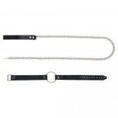 Черный поводок и чокер с кольцом Rada - Rebelts - купить с доставкой в Самаре