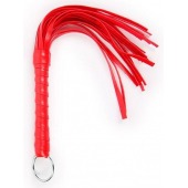 Красная плеть с рукоятью в оплетке - 28 см. - Notabu - купить с доставкой в Самаре