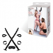 Чёрный набор для фиксации у двери - Lux Fetish - купить с доставкой в Самаре