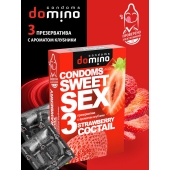 Презервативы для орального секса DOMINO Sweet Sex с ароматом клубничного коктейля  - 3 шт. - Domino - купить с доставкой в Самаре