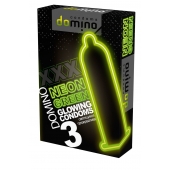 Презервативы DOMINO Neon Green со светящимся в темноте кончиком - 3 шт. - Domino - купить с доставкой в Самаре