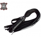 Черная плеть  Ковбой  с ручкой-фаллосом - 55 см. - Sitabella - купить с доставкой в Самаре