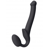 Черный безремневой страпон Silicone Bendable Strap-On S - Strap-on-me - купить с доставкой в Самаре