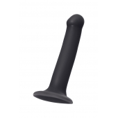 Черный фаллос на присоске Silicone Bendable Dildo M - 18 см. - Strap-on-me - купить с доставкой в Самаре