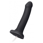 Черный фаллос с имитацией эякуляции Silicon Cum Dildo L - 19,6 см. - Strap-on-me - купить с доставкой в Самаре