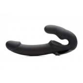 Черный безремневой страпон Urge Silicone Strap On с пультом ДУ - 24 см. - XR Brands - купить с доставкой в Самаре