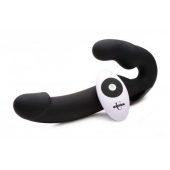 Черный безремневой страпон Urge Silicone Strap On с пультом ДУ - 24 см. - XR Brands - купить с доставкой в Самаре