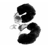 Металлические наручники Furry Love Cuffs с черным мехом - Pipedream - купить с доставкой в Самаре