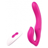 Ярко-розовый безремневой страпон REMOTE DOUBLE DIPPER - 22 см. - Dream Toys - купить с доставкой в Самаре