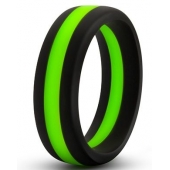 Черно-зеленое эрекционное кольцо Silicone Go Pro Cock Ring - Blush Novelties - в Самаре купить с доставкой