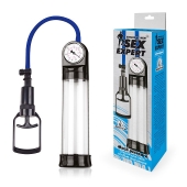 Прозрачная вакуумная помпа Sex Expert с манометром - Sex Expert - в Самаре купить с доставкой