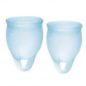 Набор голубых менструальных чаш Feel confident Menstrual Cup - Satisfyer - купить с доставкой в Самаре