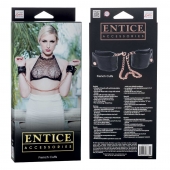 Черные мягкие наручники Entice French Cuffs с цепью - California Exotic Novelties - купить с доставкой в Самаре