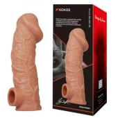 Телесная насадка на фаллос с отверстием для мошонки EXTREME SLEEVE - 17,6 см. - KOKOS - в Самаре купить с доставкой