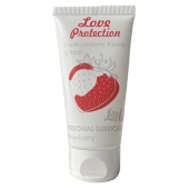Лубрикант на водной основе с ароматом малины Love Protection Strawberry - 50 мл. - Lola Games - купить с доставкой в Самаре