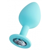 Мятная анальная втулка Brilliant с прозрачным кристаллом - 8 см. - ToyFa - купить с доставкой в Самаре