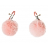 Зажимы на соски Angelic с розовыми меховыми шариками - Lola Games - купить с доставкой в Самаре