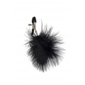 Зажимы на соски с черным пухом Euphoric - Lola Games - купить с доставкой в Самаре