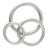 Набор из 3 эрекционных колец под металл Metallic Silicone Cock Ring Set - Orion - в Самаре купить с доставкой