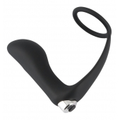 Черное эрекционное кольцо с анальной вибропробкой Vibrating Ring   Plug - Orion - в Самаре купить с доставкой