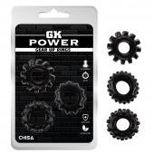 Набор из 3 черных эрекционных колец Gear Up Rings - Chisa - в Самаре купить с доставкой