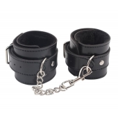 Черные оковы на ноги Obey Me Leather Ankle Cuffs - Chisa - купить с доставкой в Самаре