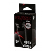 Черные зажимы на соски на цепочке BLAZE DELUXE NIPPLE CLAMPS - Dream Toys - купить с доставкой в Самаре