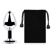 Серебристая анальная пробка с прозрачным стразом - 7,2 см. - Anal Jewelry Plug - купить с доставкой в Самаре