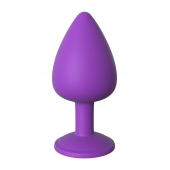 Фиолетовая анальная пробка со стразом Her Little Gem Large Plug - 9,5 см. - Pipedream - купить с доставкой в Самаре