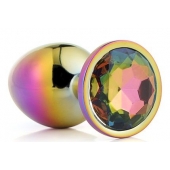 Голографическая анальная втулка с радужным кристаллом - 7,1 см. - Dream Toys - купить с доставкой в Самаре