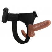 Страпон с вагинальной пробкой и вибрацией Ultra Passionate Harness - 16 см. - Baile - купить с доставкой в Самаре