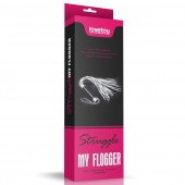Серебристая плетка Struggle My Flogger с черной ручкой - 45 см. - Lovetoy - купить с доставкой в Самаре