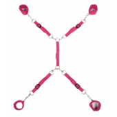 Ярко-розовый набор фиксаций на кровати Classic Bed Spreader - Lux Fetish - купить с доставкой в Самаре