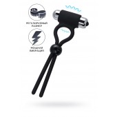 Черное эрекционное лассо Ect с виброэлементом - A-toys - в Самаре купить с доставкой